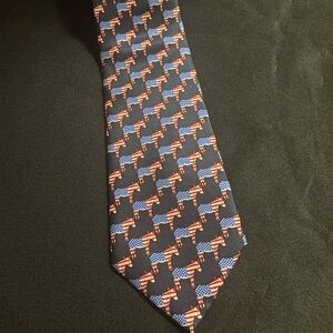 Museum Artifacts All Silk Democratic Party Donkey American Flag Necktie‎